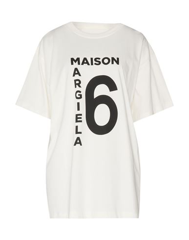 Mm6 Maison Margiela Woman T-shirt Ivory Size Xl Cotton In White