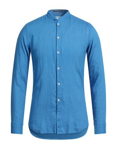 B.d.baggies B. D.baggies Man Shirt Azure Size Xs Linen In Blue