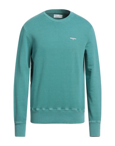Pmds Premium Mood Denim Superior Man Sweatshirt Turquoise Size L Cotton In Blue