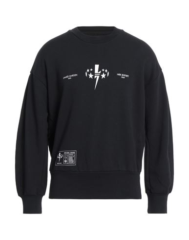 Neil Barrett Man Sweatshirt Black Size Xl Cotton, Polyester