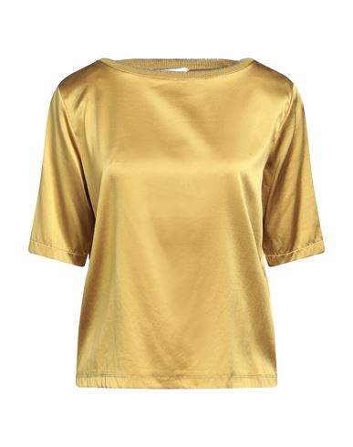 Fabiana Filippi Woman Blouse Mustard Size 8 Silk, Elastane, Viscose, Cashmere, Polyester In Yellow