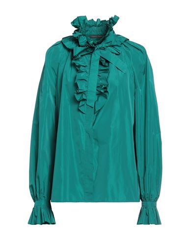 Alberta Ferretti Woman Shirt Deep Jade Size 10 Polyester, Silk In Green