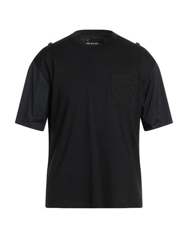 Neil Barrett Man T-shirt Black Size S Cotton, Polyamide, Elastane