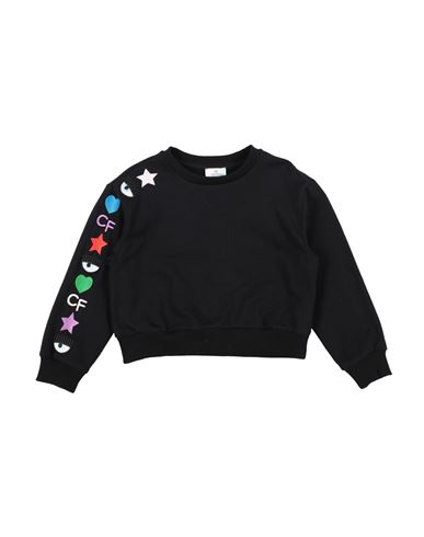 Chiara Ferragni Babies'  Toddler Girl Sweatshirt Black Size 6 Cotton, Elastane