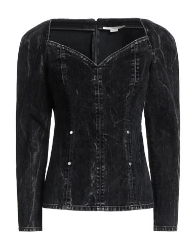 Stella Mccartney Woman Denim Shirt Black Size 6-8 Cotton, Elastane