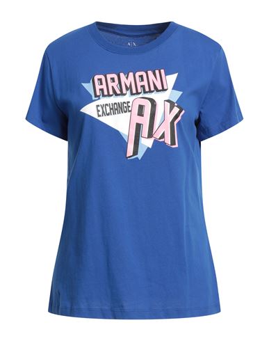 Armani Exchange Woman T-shirt Blue Size Xl Cotton