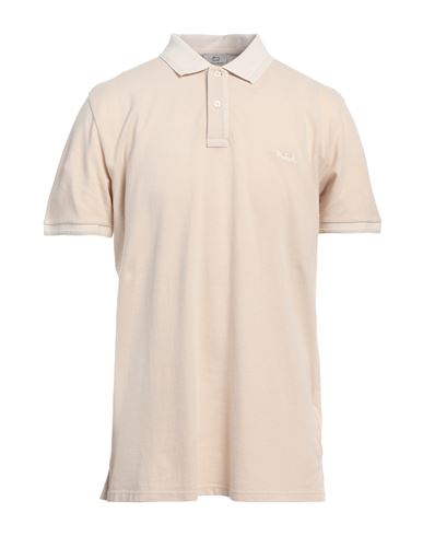 WOOLRICH WOOLRICH MAN POLO SHIRT BEIGE SIZE S COTTON, ELASTANE 