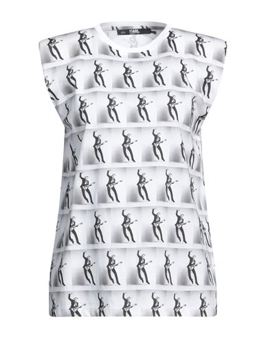 Karl Lagerfeld Woman T-shirt White Size S Organic Cotton