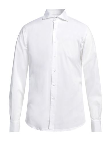 Domenico Tagliente Man Shirt White Size 17 Cotton, Elastane