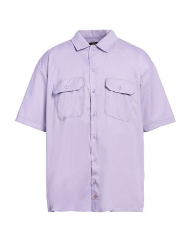 Dickies Man Shirt Lilac Size M Polyester, Cotton In Purple