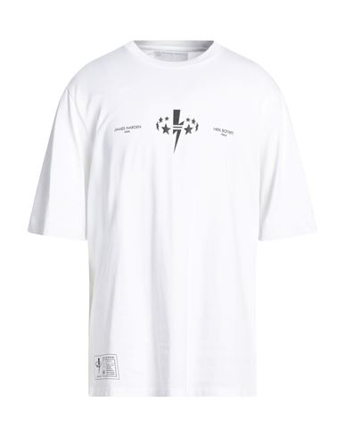 Neil Barrett Man T-shirt White Size Xxl Cotton, Polyester, Elastane