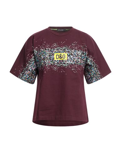 Dolce & Gabbana Man T-shirt Burgundy Size 46 Cotton In Red