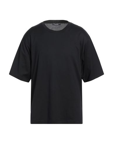 Dolce & Gabbana Man T-shirt Black Size 44 Cotton, Polyurethane, Polyester
