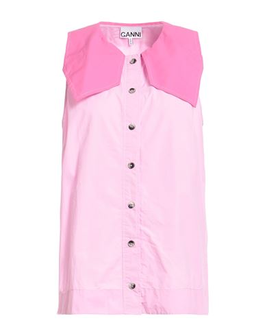 Shop Ganni Woman Shirt Pink Size 8/10 Organic Cotton