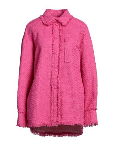 Msgm Woman Shirt Fuchsia Size 4 Cotton, Polyacrylic In Pink