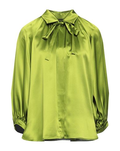 Max Mara Woman Shirt Green Size 8 Silk