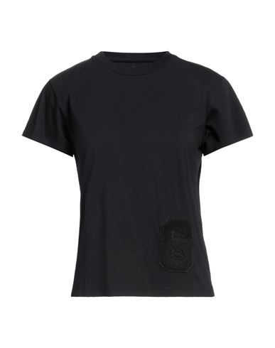 Mm6 Maison Margiela Woman T-shirt Black Size M Cotton, Elastane