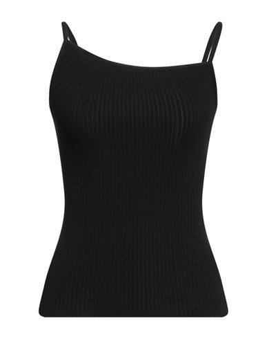 Agolde Woman Top Black Size L Organic Cotton, Elastane