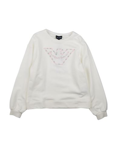 Emporio Armani Babies'  Toddler Girl Sweatshirt Ivory Size 4 Cotton, Elastane In White