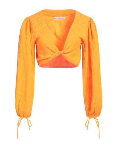 Faithfull The Brand Woman Top Orange Size 8 Linen, Rayon