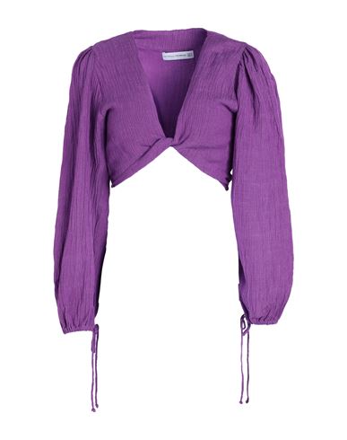 Faithfull The Brand Woman Top Purple Size 6 Linen, Rayon