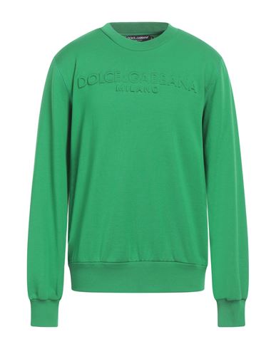 Dolce & Gabbana Man Sweatshirt Green Size 46 Cotton, Polyester, Elastane