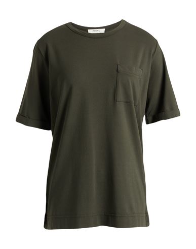 Alpha Studio Woman T-shirt Military Green Size 10 Cotton