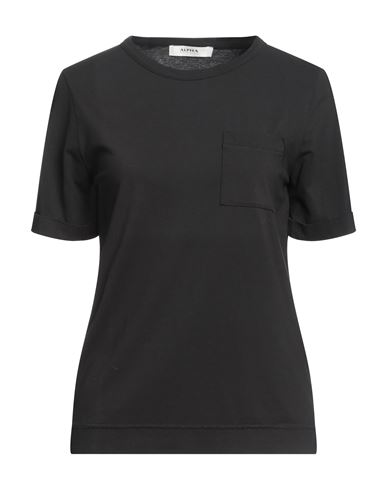 Alpha Studio Woman T-shirt Black Size 10 Cotton