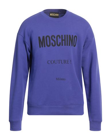 Moschino Man Sweatshirt Purple Size 38 Cotton