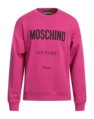 Moschino Man Sweatshirt Fuchsia Size 40 Cotton In Pink