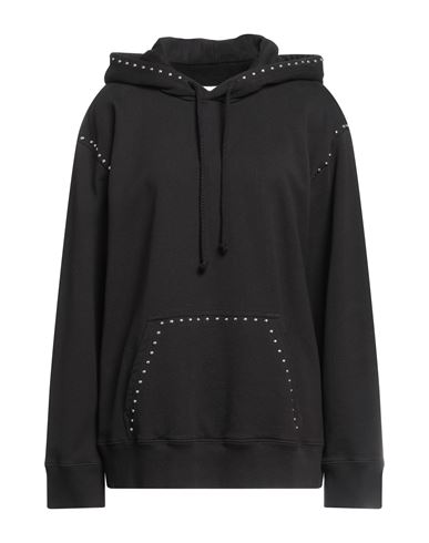 Mm6 Maison Margiela Woman Sweatshirt Black Size M Cotton, Elastane, Aluminum
