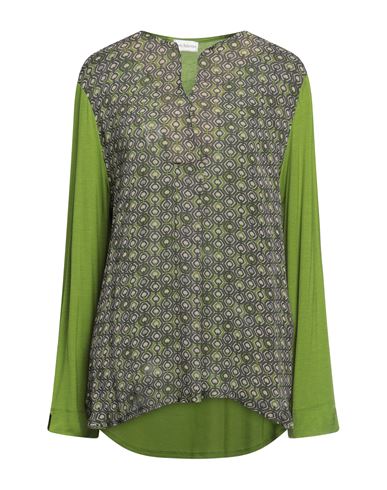 Maria Bellentani Woman Blouse Dark Green Size 12 Rayon
