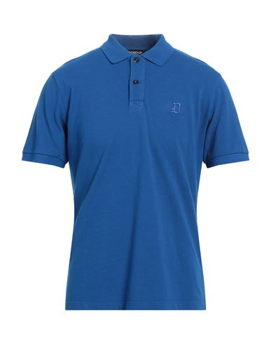 Dondup Man Polo Shirt Bright Blue Size L Cotton