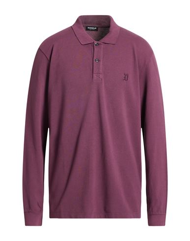 Dondup Man Polo Shirt Plum Size Xxl Cotton In Purple
