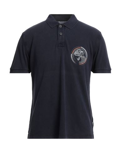 Napapijri Man Polo Shirt Midnight Blue Size 3xl Cotton In Black