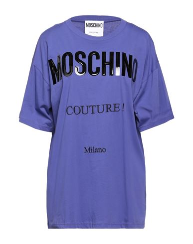 Moschino Woman T-shirt Purple Size L Organic Cotton