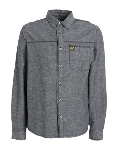 Lyle & Scott Man Shirt Grey Size Xl Cotton, Linen