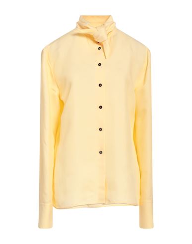 Jil Sander Woman Shirt Yellow Size 8 Viscose, Silk