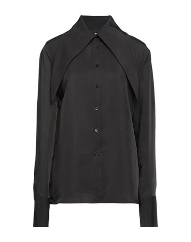 Jil Sander Woman Shirt Black Size 6 Viscose, Silk