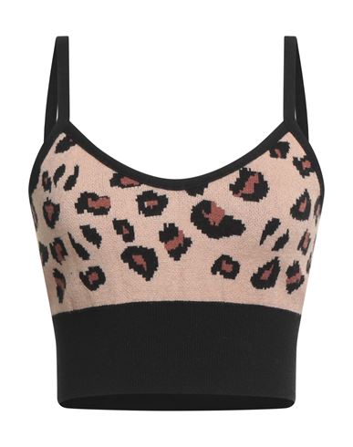Simona Corsellini Woman Top Beige Size M Viscose, Polyester, Polyamide