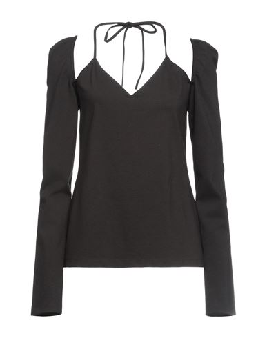Sara Battaglia Woman T-shirt Black Size 6 Viscose, Polyamide, Elastane