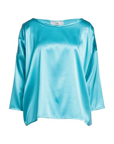 Jucca Woman Blouse Turquoise Size 6 Silk, Elastane In Blue