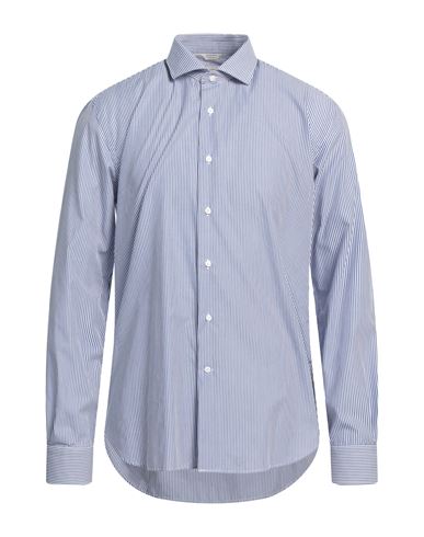 Del Siena Man Shirt Blue Size 17 Cotton