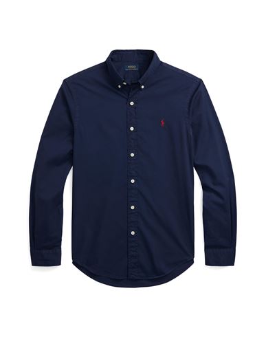 Polo Ralph Lauren Slim Fit Twill Shirt Man Shirt Midnight Blue Size Xxl Cotton