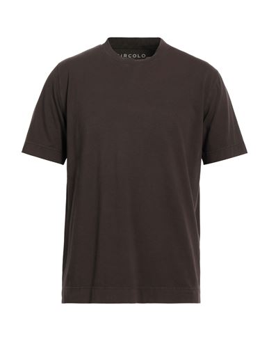 Circolo 1901 Man T-shirt Dark Brown Size L Cotton, Elastane