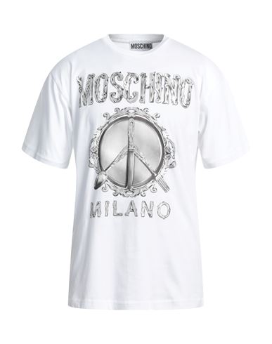 Moschino Man T-shirt White Size L Organic Cotton
