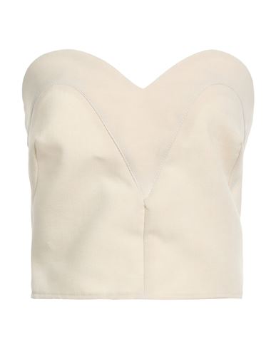 Souvenir Woman Top Cream Size M Polyester In White