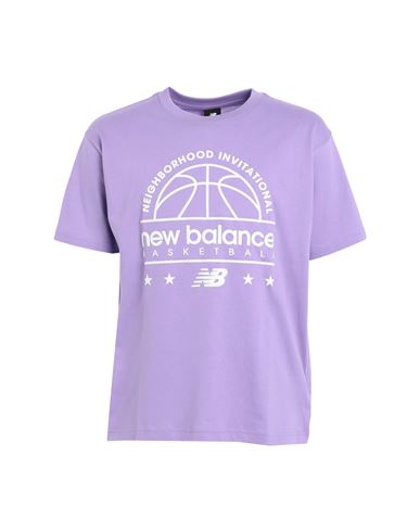 New Balance Men's Hoops Cotton Jersey Short Sleeve T-shirt In Purple/multi