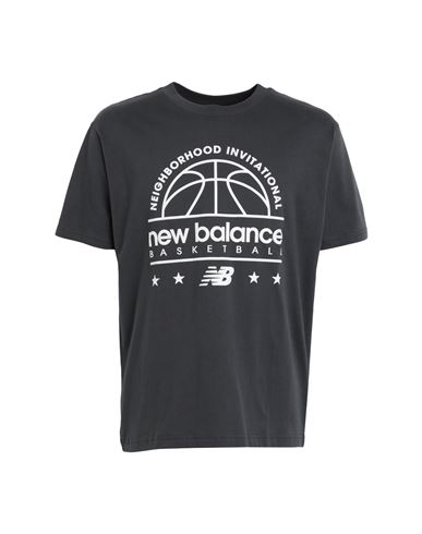 New Balance Men's Hoops Cotton Jersey Short Sleeve T-shirt In Black/black