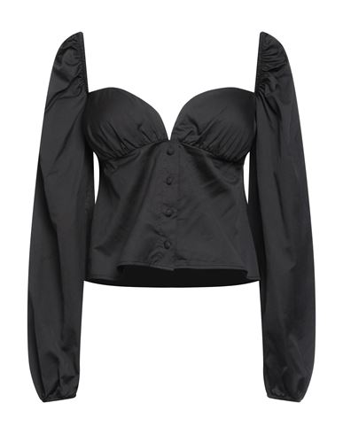 Federica Tosi Woman Shirt Black Size 8 Cotton, Silk